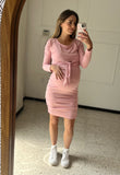 Vestido de maternidad y lactancia rosa suéter Megara