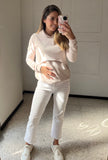 Sudadera de lactancia, Gloria beige rombos con capucha