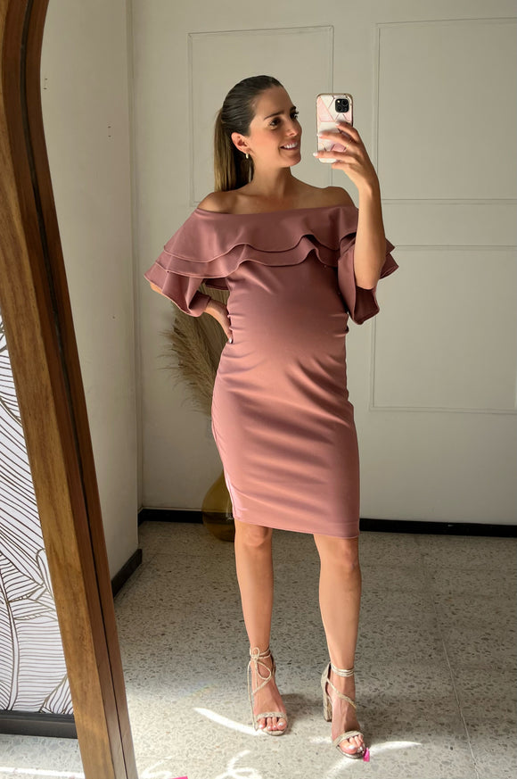 Vestido de maternidad, Alejandra rosa quemado
