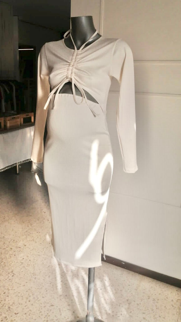 Vestido de maternidad, Yare color hueso