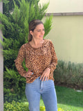 Blusa de lactancia Daniela, leopardo