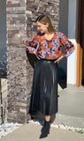Blusa de Lactancia, Daniela Azul Flores naranjas