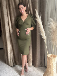 Vestido maternidad Yuridia verde olivo